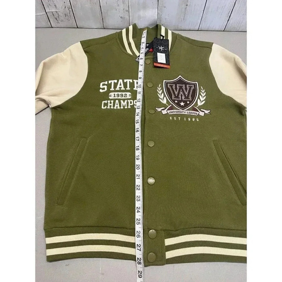 NWT BLACK PIKE STATE CHAMPIONS VARSITY JACKET SIZE M SNAP CLOSURE SIDE POCKETS - Picture 9 of 10